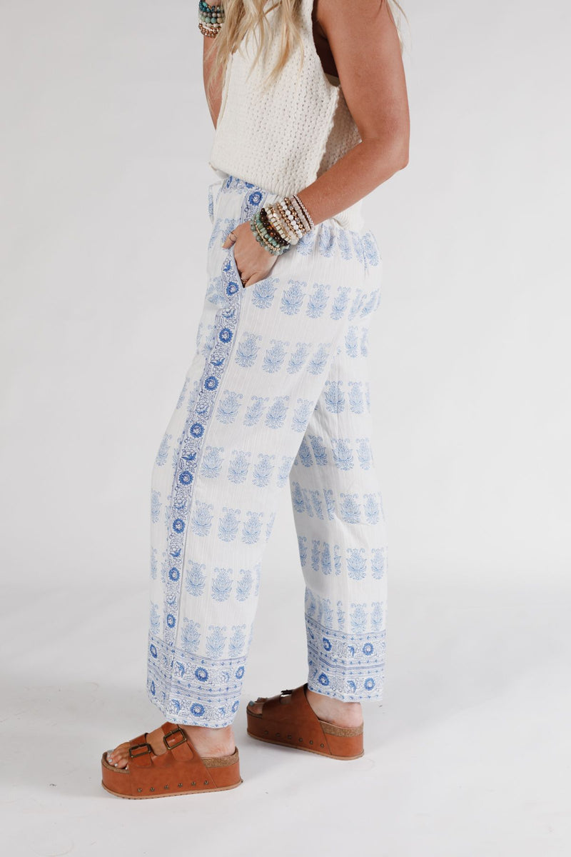 Sierra Journey Drawstring Pants - Blue