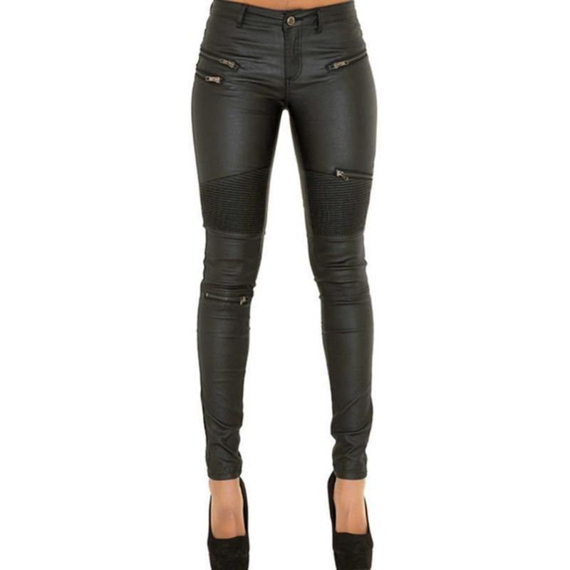 Women's Chick PU Leather Sexy Skinny Pants
