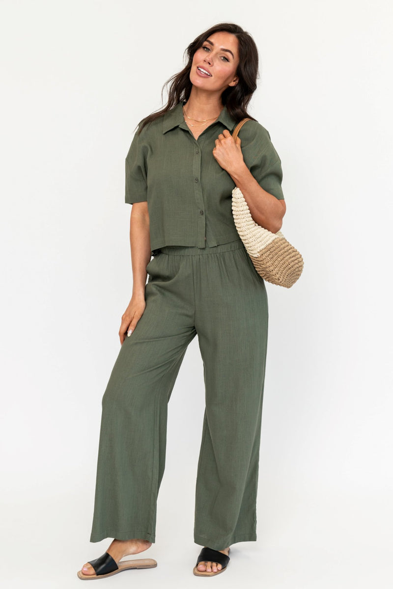 Gabbie Pants in Olive - FINAL SALE
