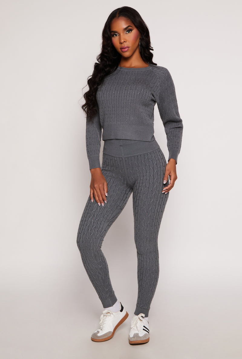 Daisy Cable Knit Cropped Sweater