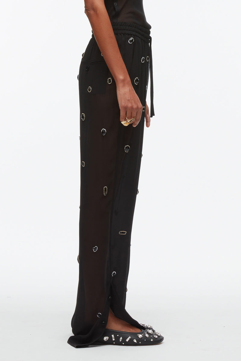 Chiffon Elastic Halo Embroidered Pant
