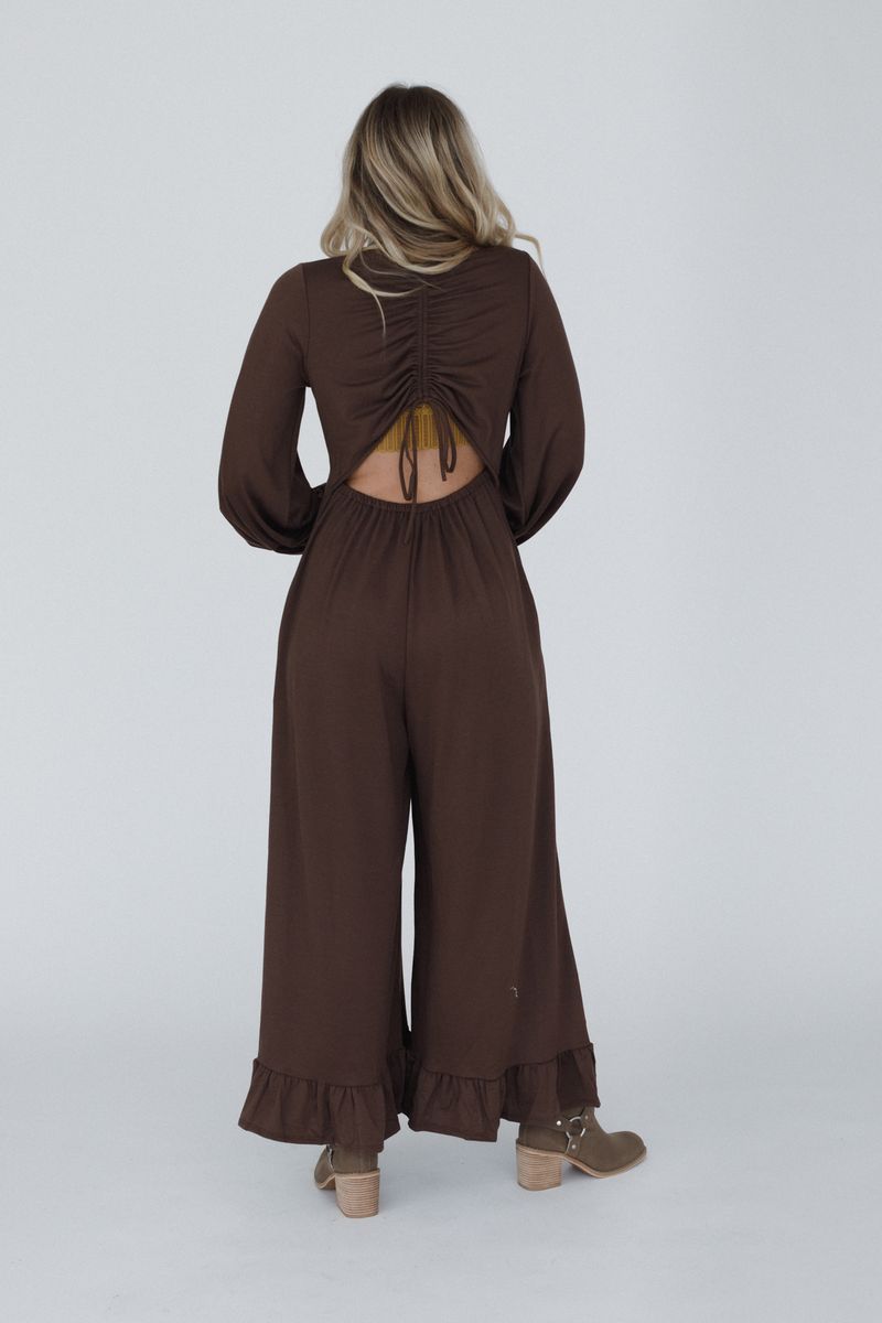 The Nest Best Intentions Long Sleeve Jumpsuit - Khaki
