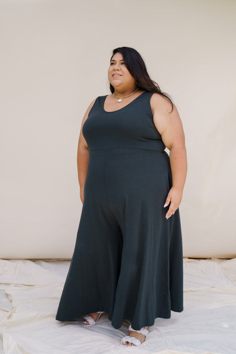 Lakeside Wide Leg Jumpsuit - Black Forest