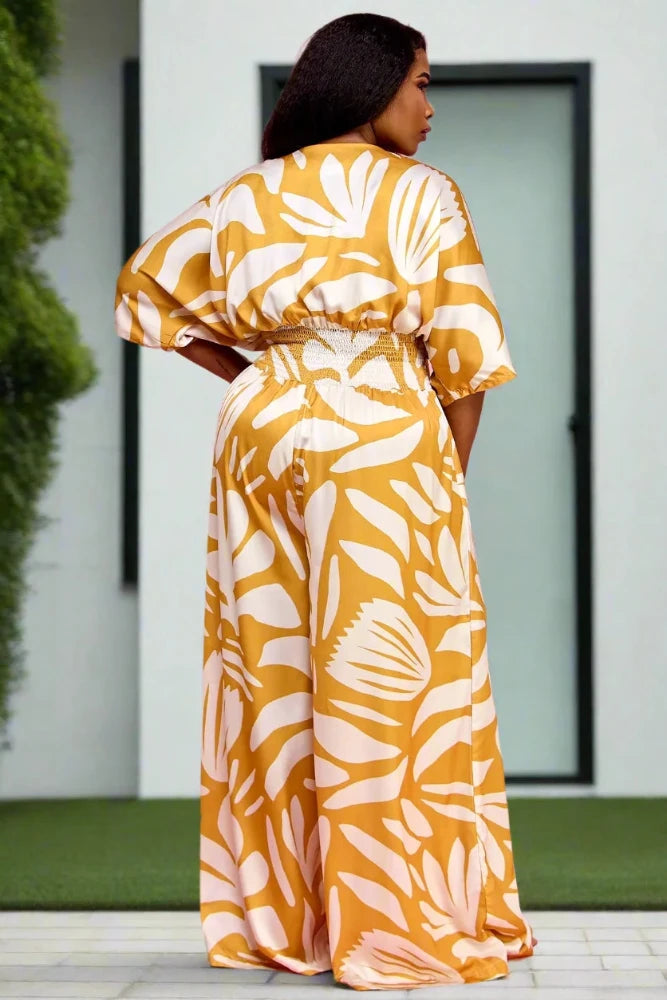 Golden Palm Breeze Jumpsuit | Review Description & Return Policy Prior To Purchase