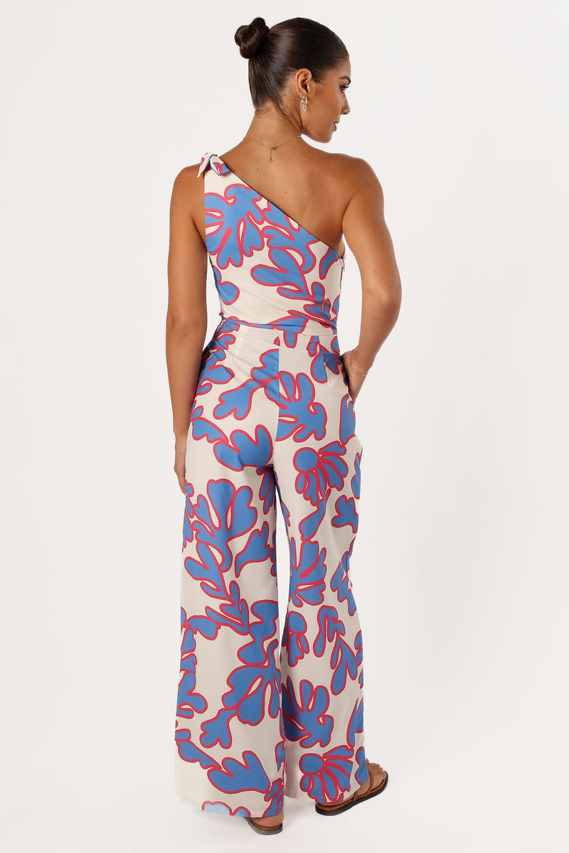Zoya One Shoulder Jumpsuit - Flori Print