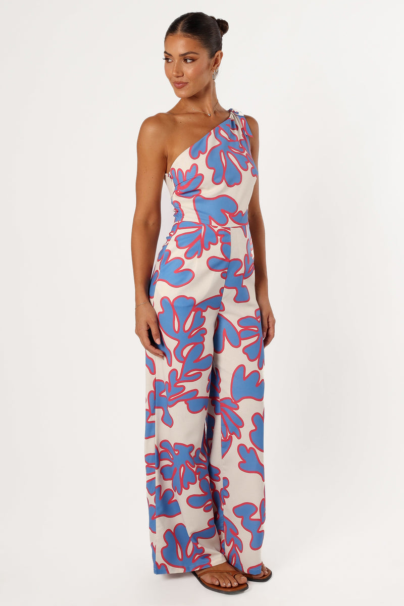 Zoya One Shoulder Jumpsuit - Flori Print