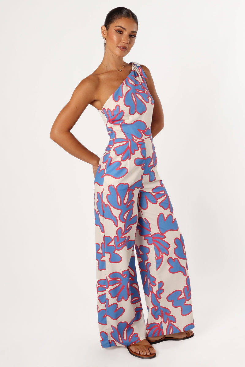 Zoya One Shoulder Jumpsuit - Flori Print