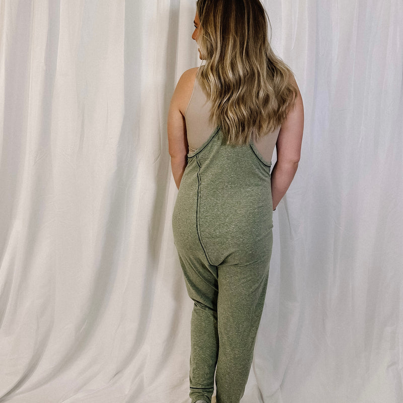 Ready To Travel Harem Jumpsuit - Sage - LAST ONE
