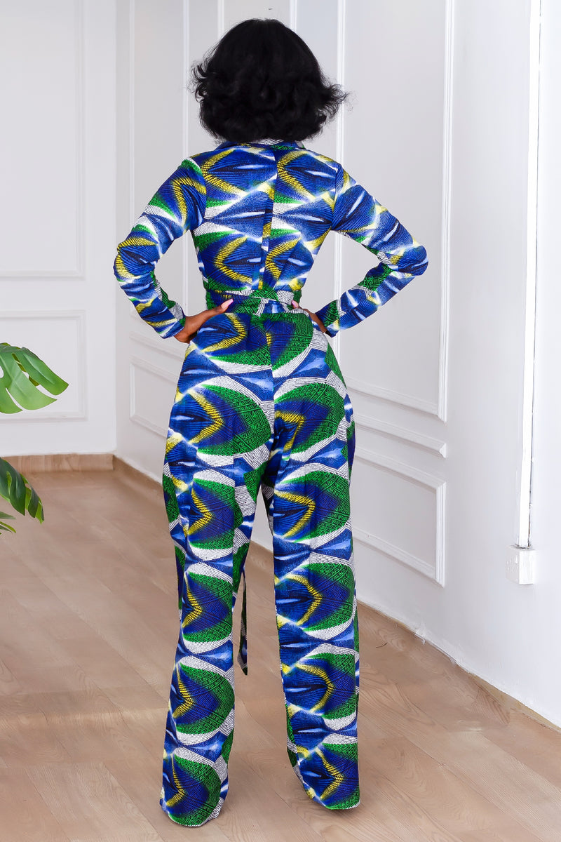 Taraji Zippered Jumpsuit (Blue)