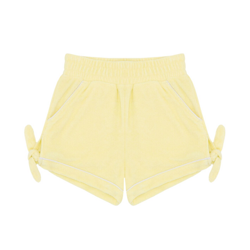 girls banana french terry tie knot short