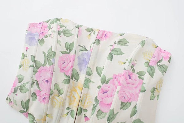 Flower Print Corset