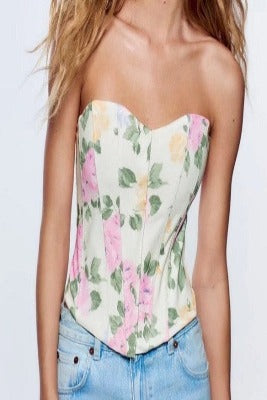 Flower Print Corset
