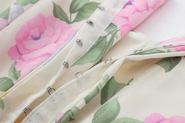 Flower Print Corset