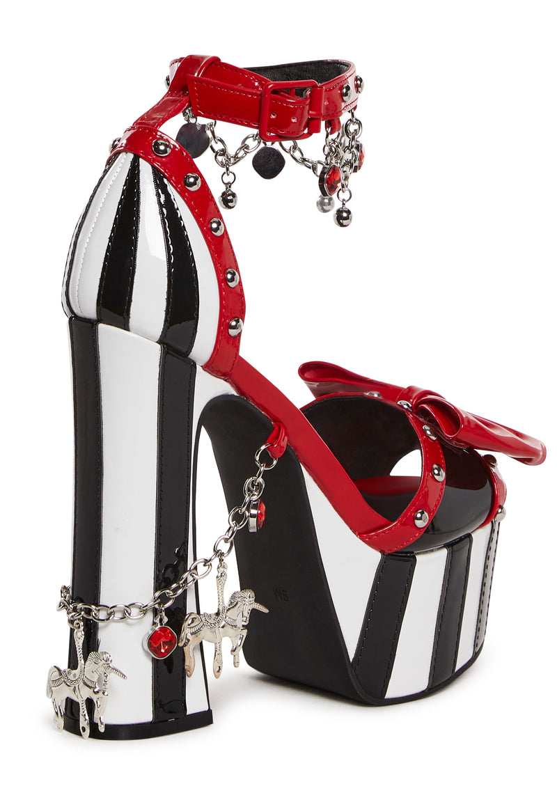 Painted Ponies Platform Heels - Black/Red