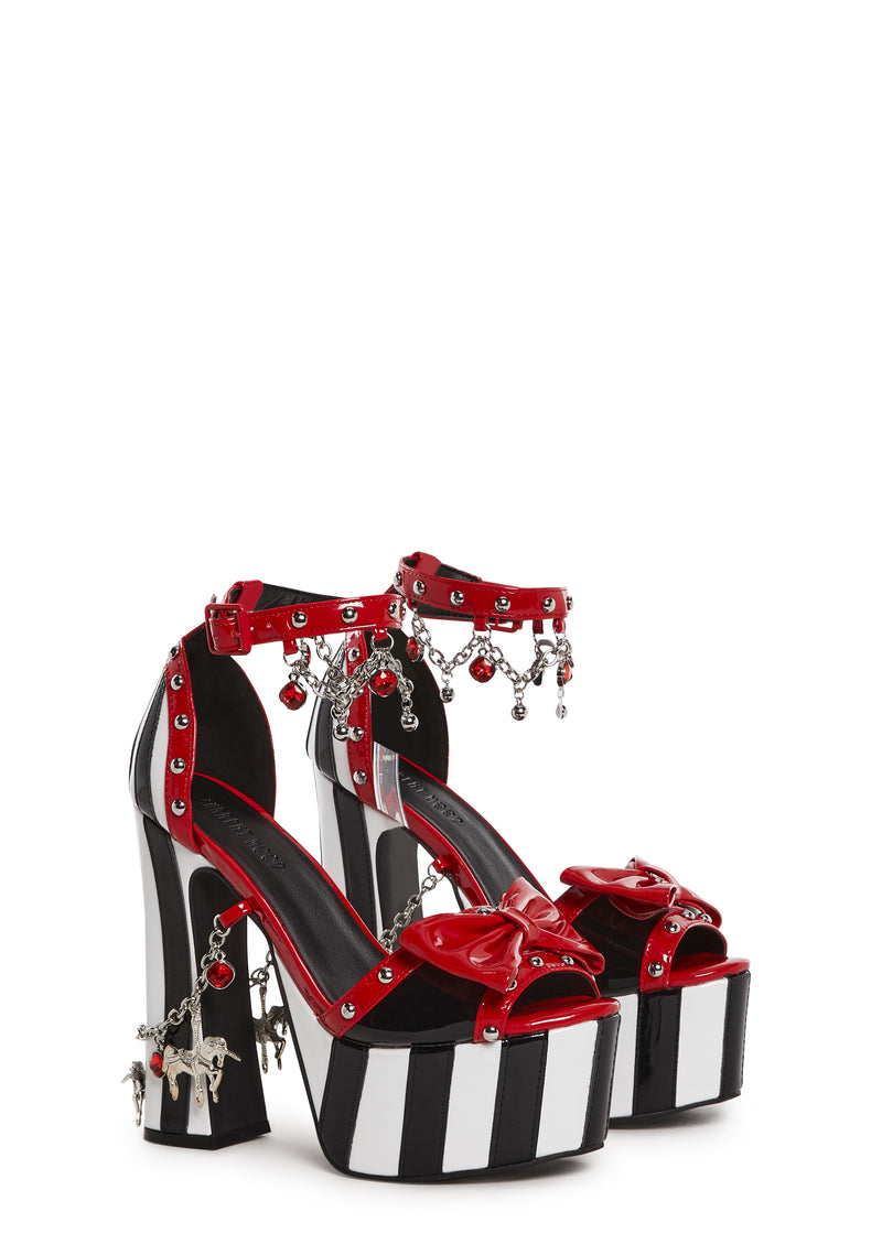 Painted Ponies Platform Heels - Black/Red
