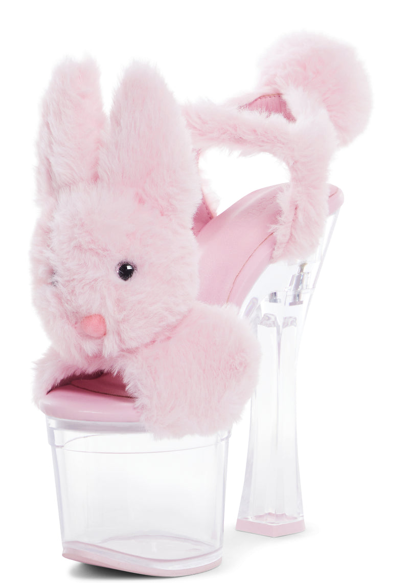 Plush Paws Platform Heels - Pink