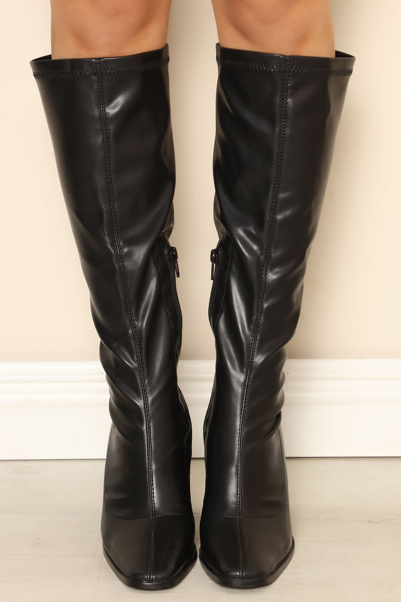 Keep Your Cool Knee High Boots - Black