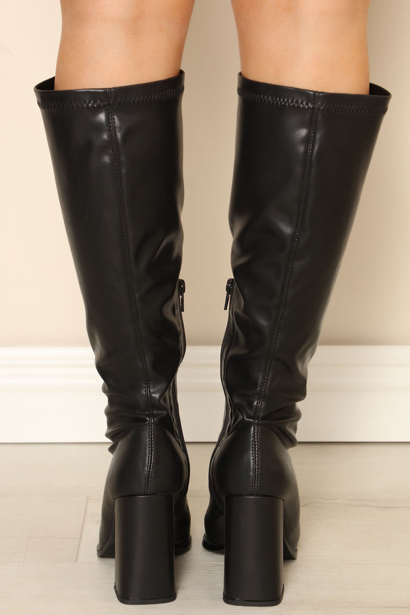 Keep Your Cool Knee High Boots - Black