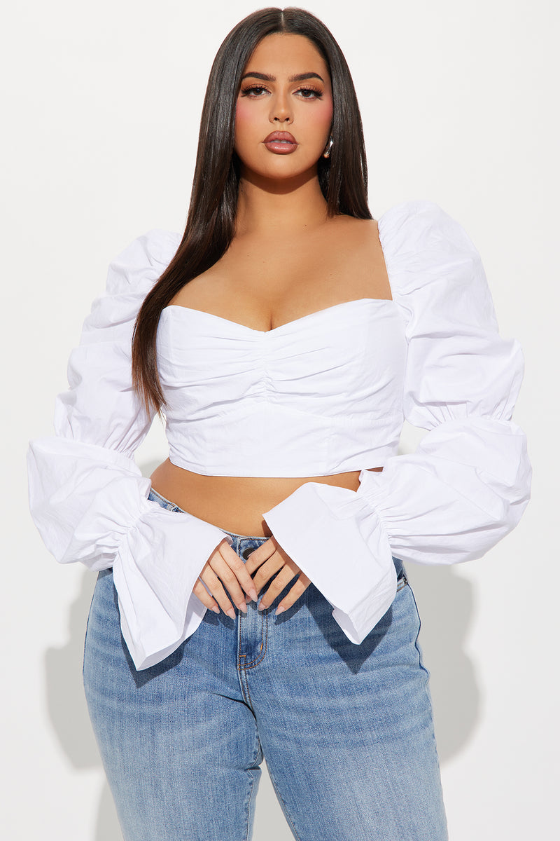 Secret Diary Poplin Corset Top - White