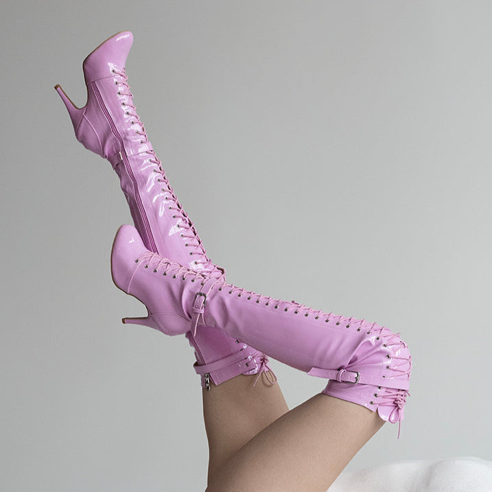 Omani - Pink Vegan Patent - Street Sole
