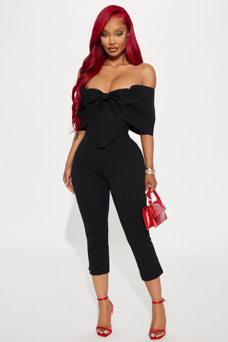 Lorelai Bow Corset Top - Black