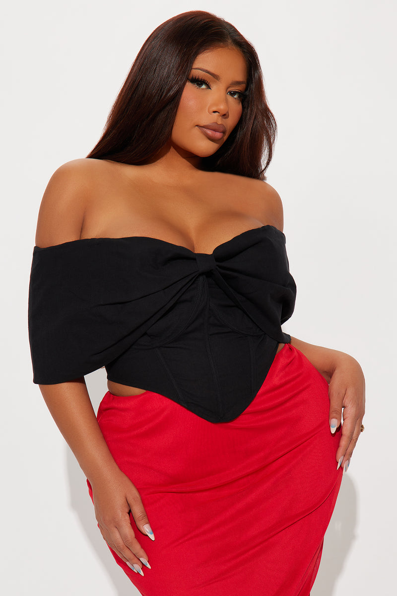 Lorelai Bow Corset Top - Black