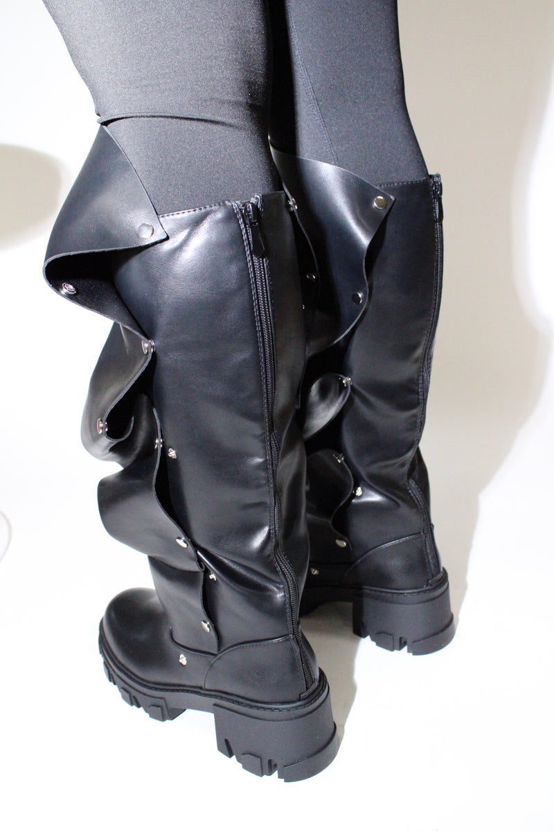 Women Mid Calf Slouchy Boot Fashion Detachable Shoes