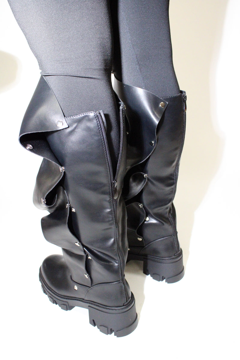 Women Mid Calf Slouchy Boot Fashion Detachable Shoes