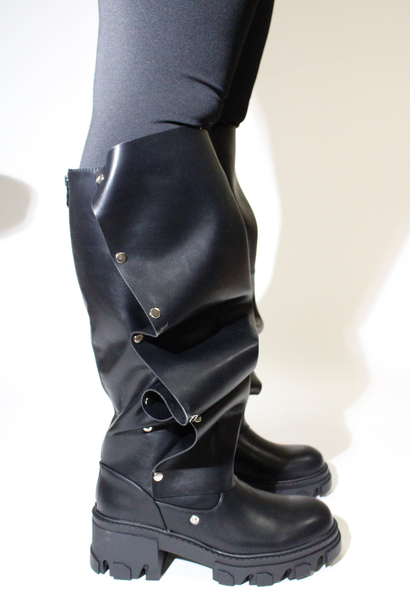 Women Mid Calf Slouchy Boot Fashion Detachable Shoes