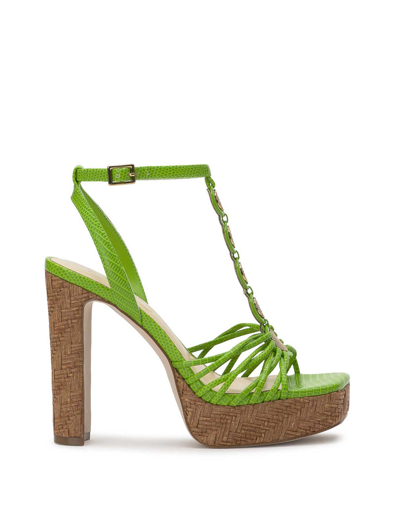 Colero High Heel Sandal in Lizard Green