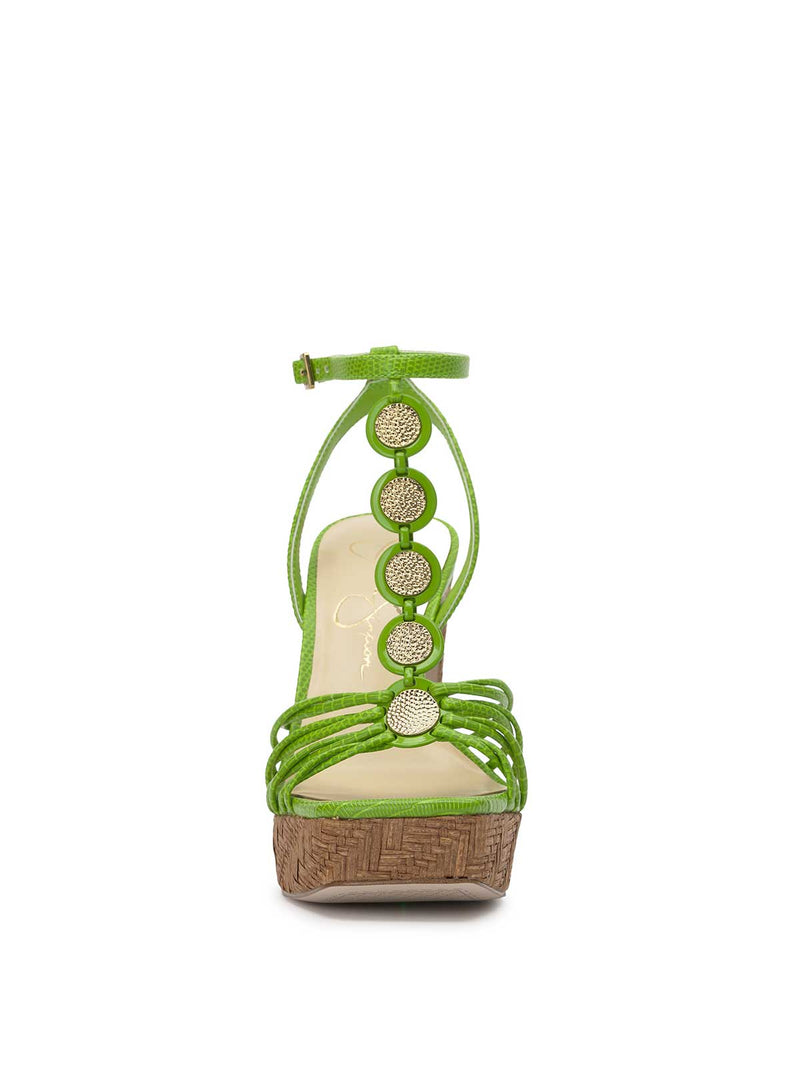 Colero High Heel Sandal in Lizard Green