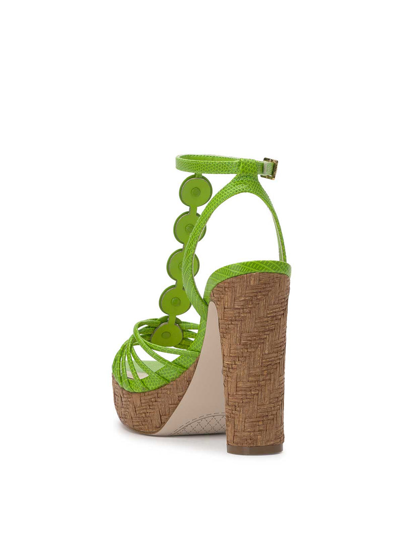 Colero High Heel Sandal in Lizard Green