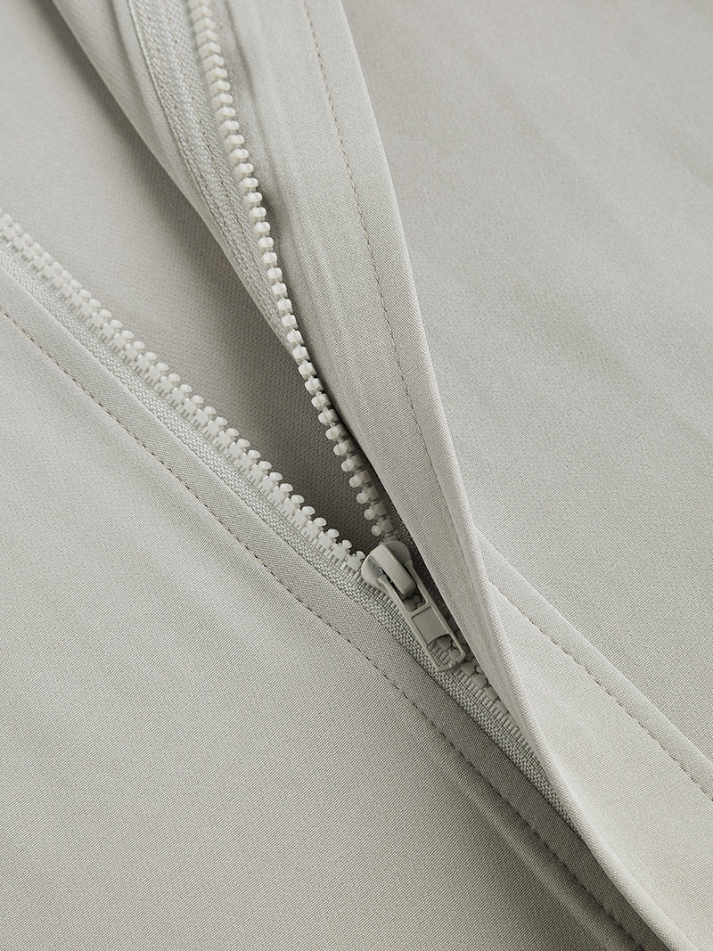 Plus Size Turndown Collar Zipper Men's Set