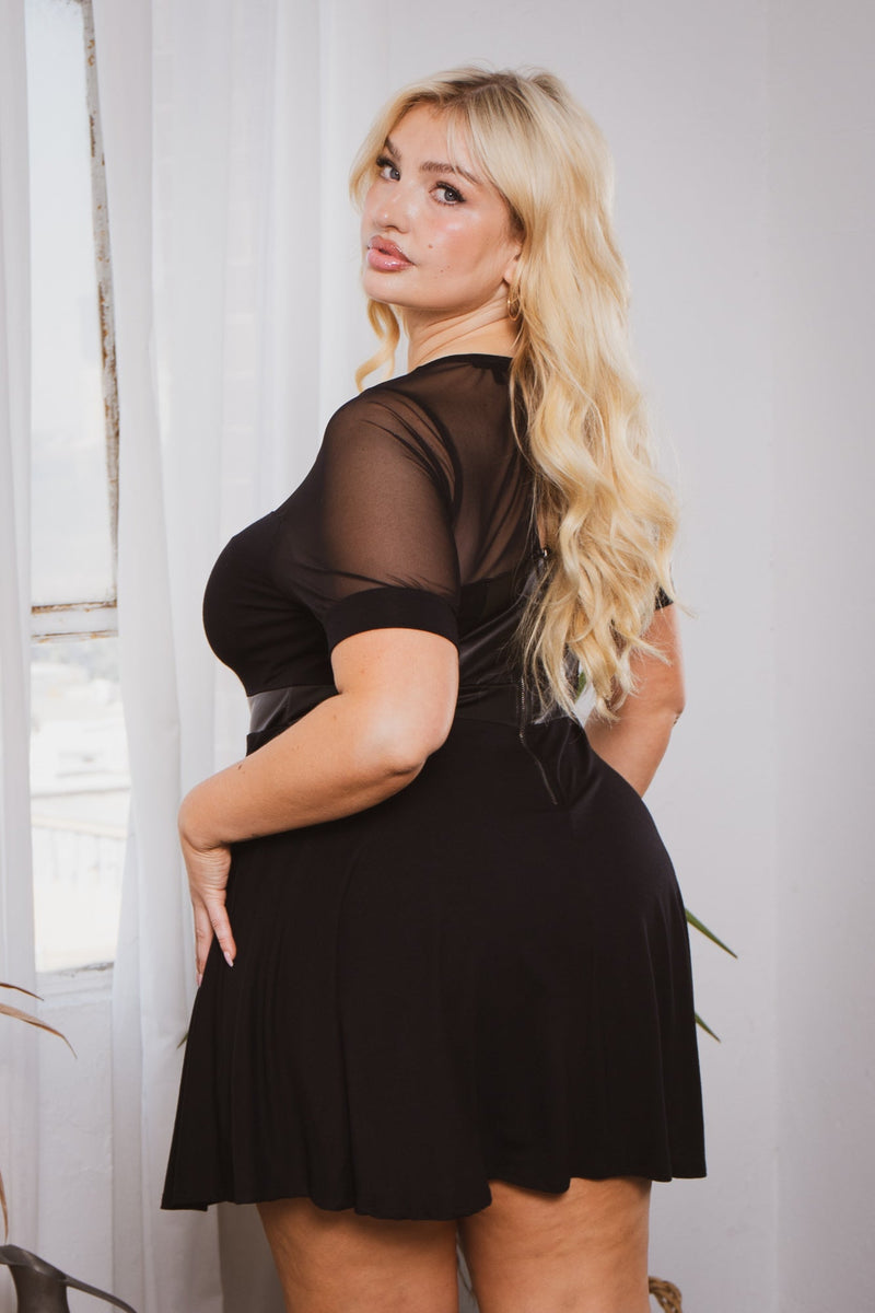 Plus Size  Imani Flare Dress - Black