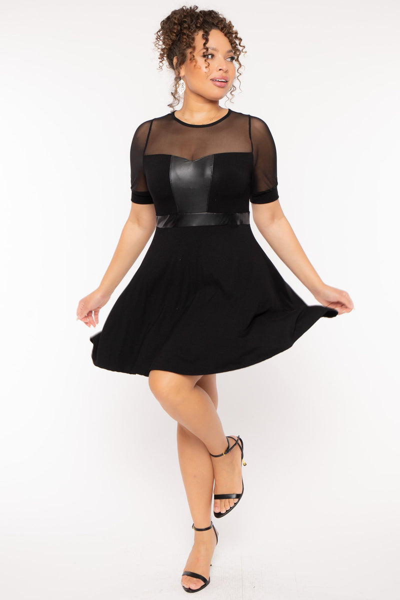 Plus Size  Imani Flare Dress - Black