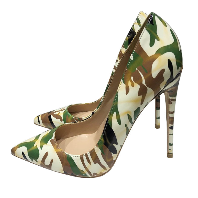 Army of Me - Camouflage Drag Queen Stiletto Shoes   - Plus Size