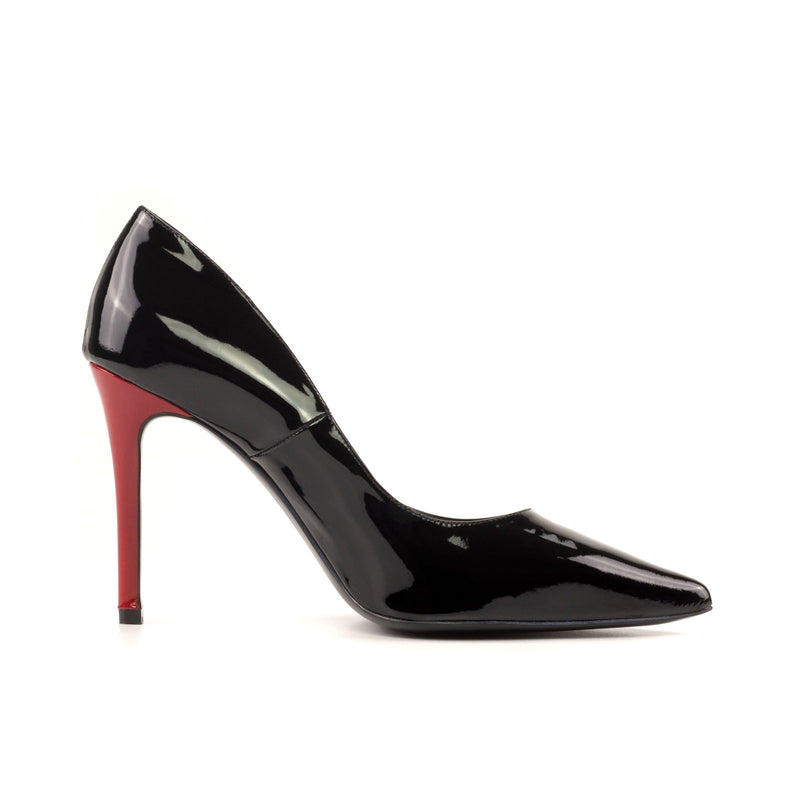 Women's Genoa Pointed Toe Leather Heels Wide Plus Size Passion Red Luxury Black 5451