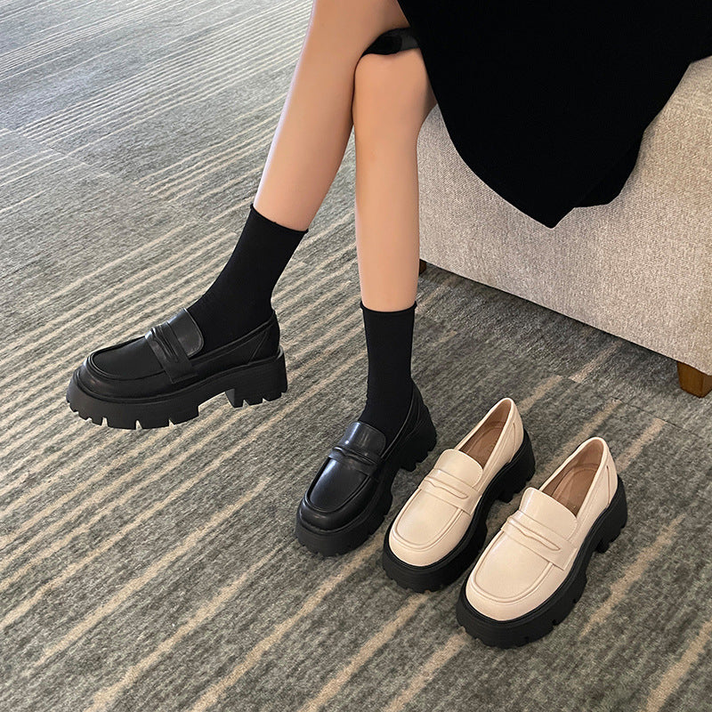 Women's Retro Slip-on Thick-soled Loafers for Fat Feet, Plus Size Women's Shoes