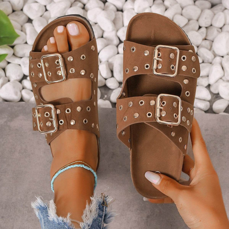 Buycenter Women's Thick-Soled Slippers - Casual Beach Shoes for Plus Size