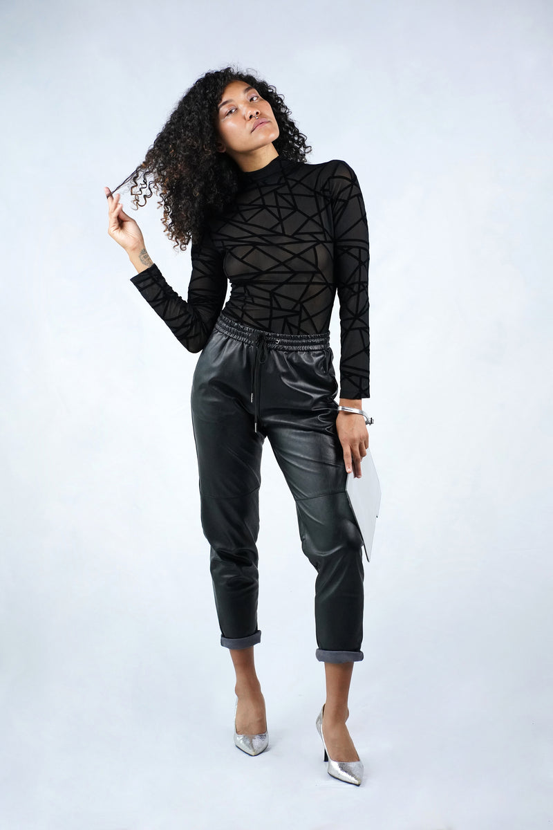 Sheer Mesh Geometric Bodysuit
