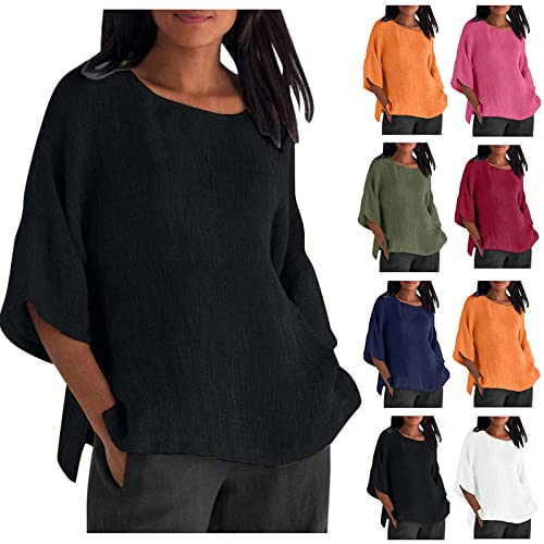 APIVOE My Orders Lightning Deals of Today Prime 3/4 sleeve Shirts for Women Spring Outfits for Women 2024 Plus Size Clothes for Women Spring Tops for Women 2024 Vacation Outfits for Women