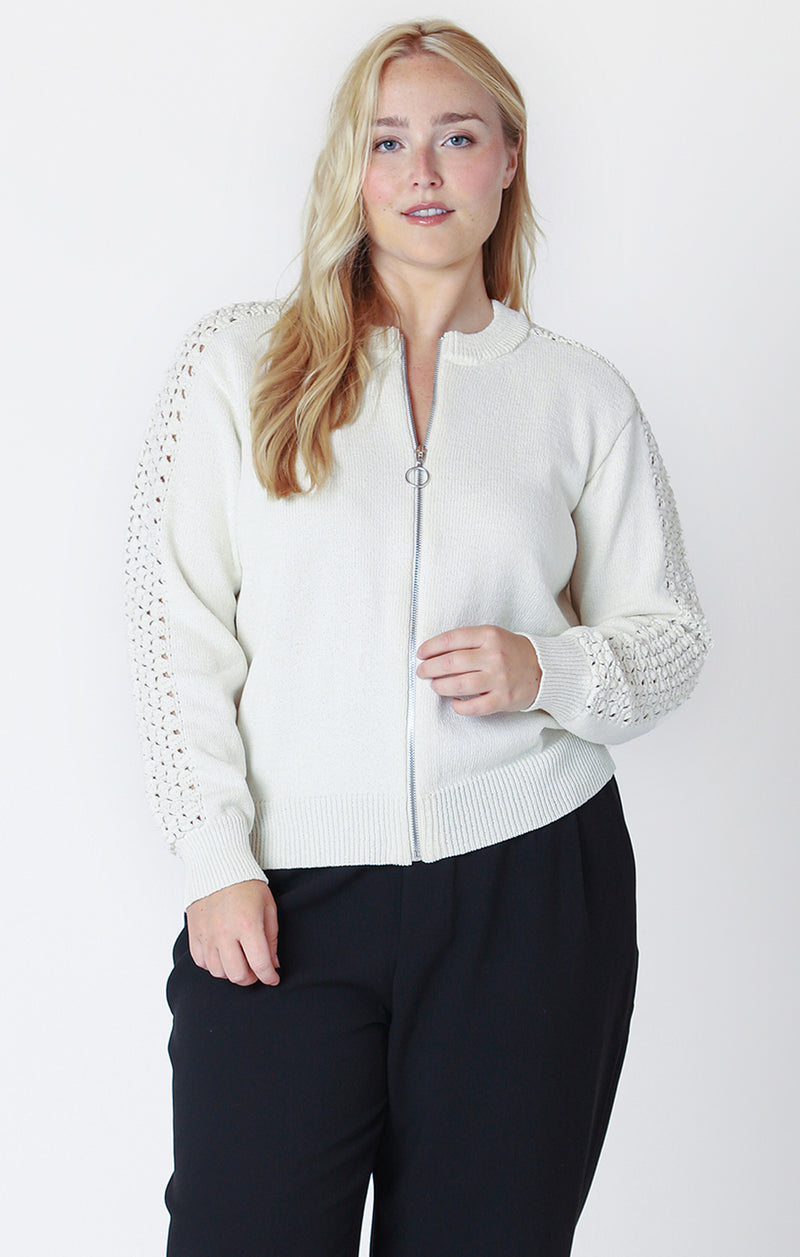 Crochet Sleeve Bomber