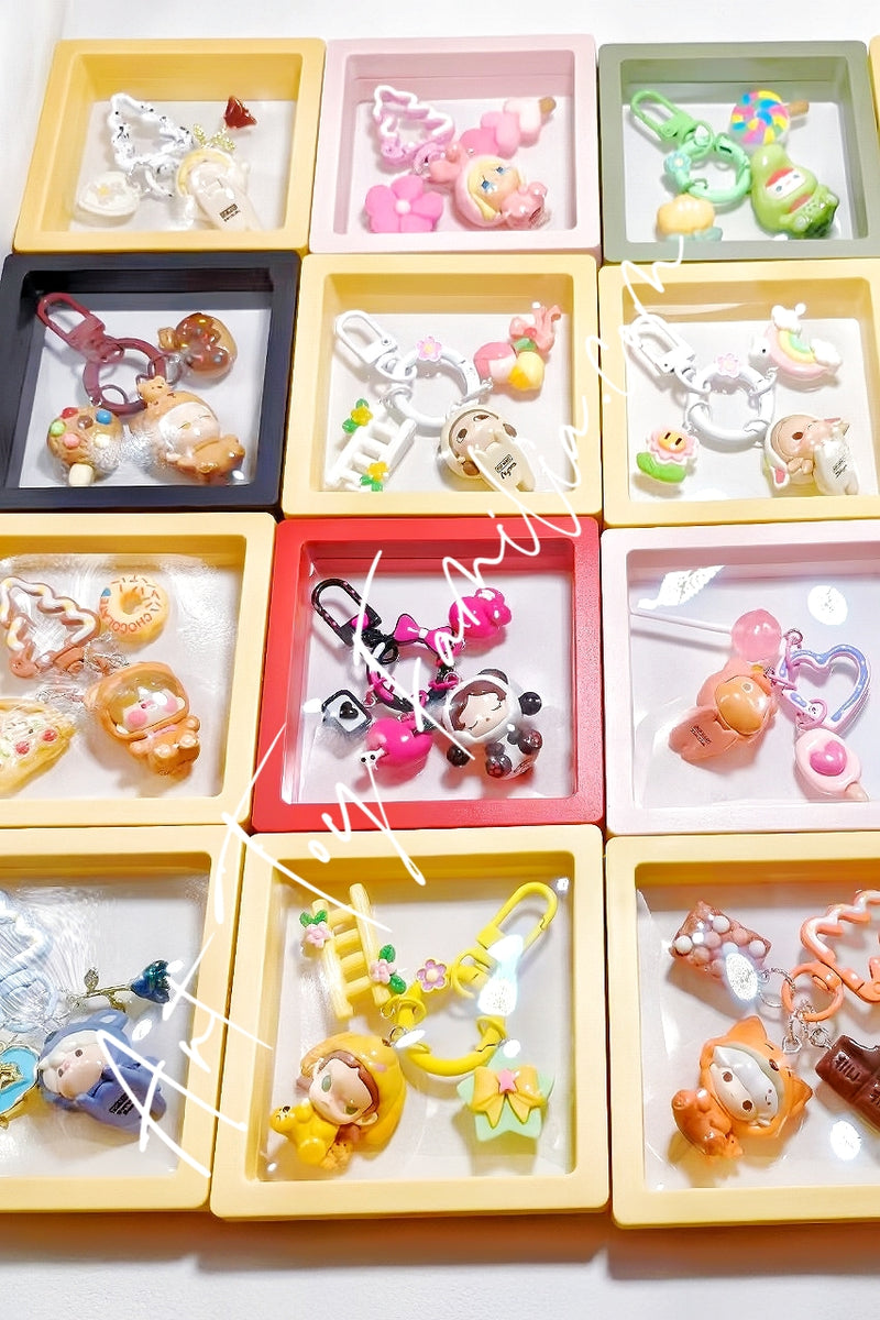 Pop Bean Pajama Party Series Keychain - 泡泡萌粒睡衣派对系列钥匙扣