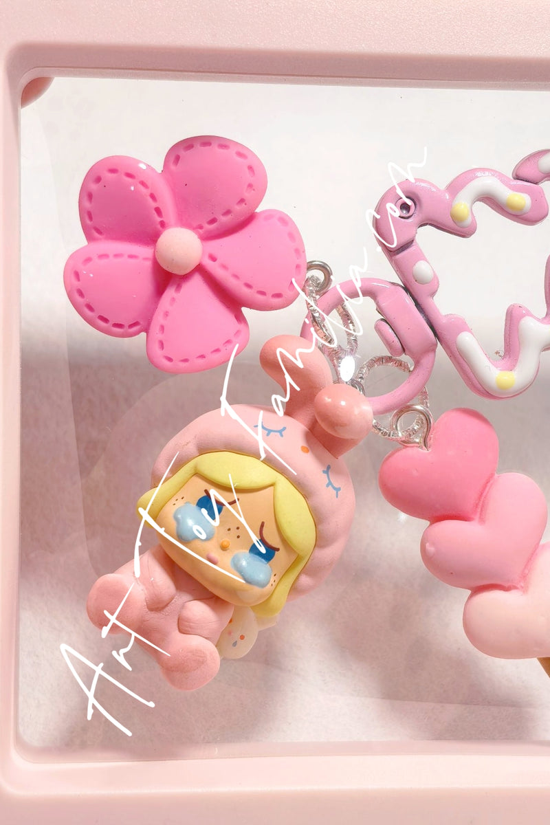 Pop Bean Pajama Party Series Keychain - 泡泡萌粒睡衣派对系列钥匙扣