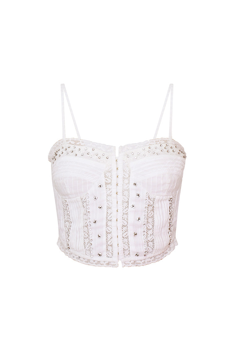 Embellished Rosabella Cotton Cami Top