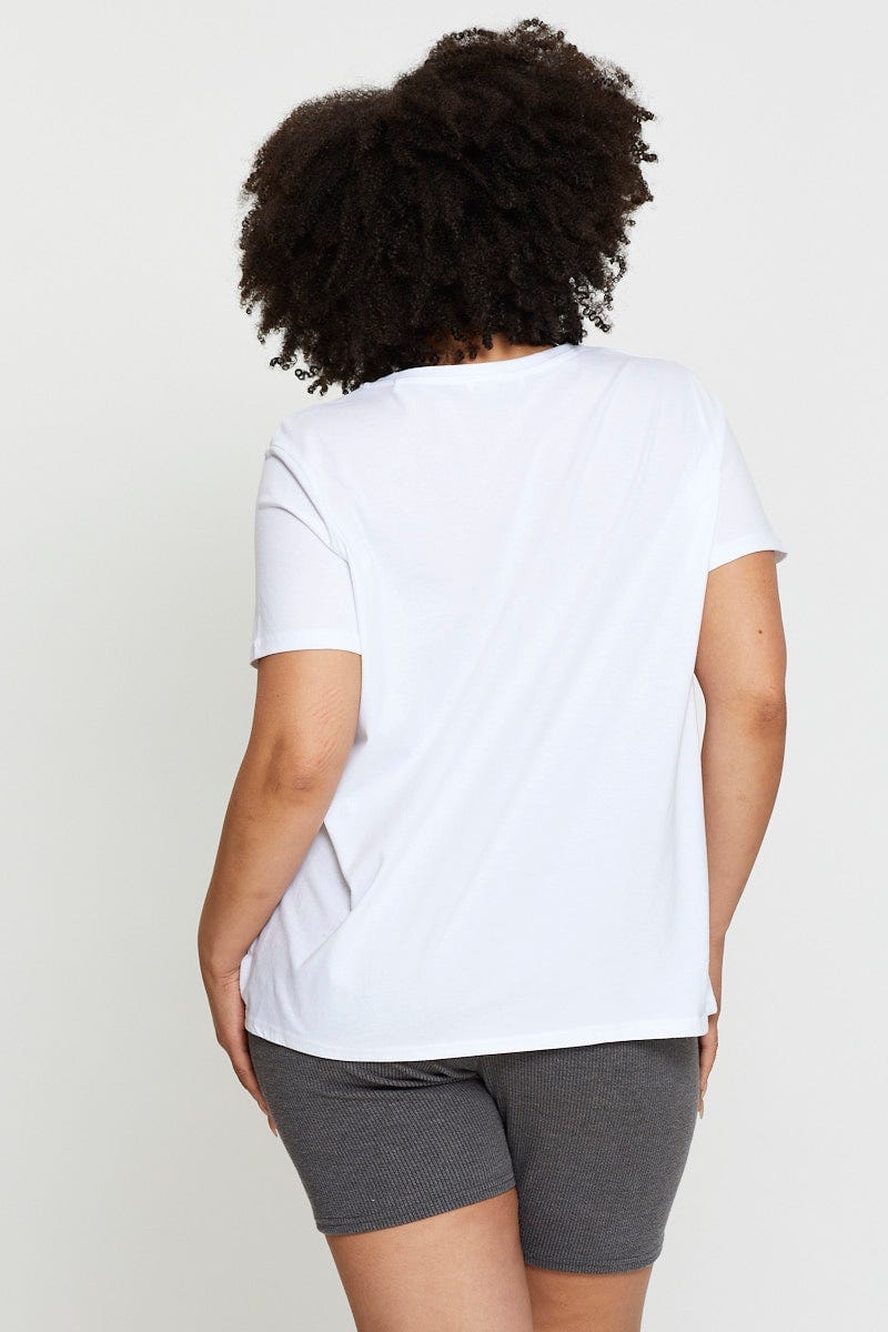 White Graphic T-shirt World Tour Crew Neck Short Sleeve