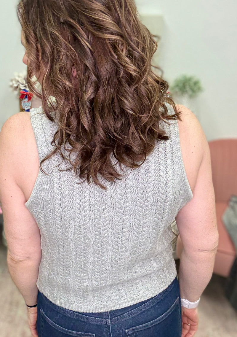White Birch Pearl Embellished Sleeveless Top
