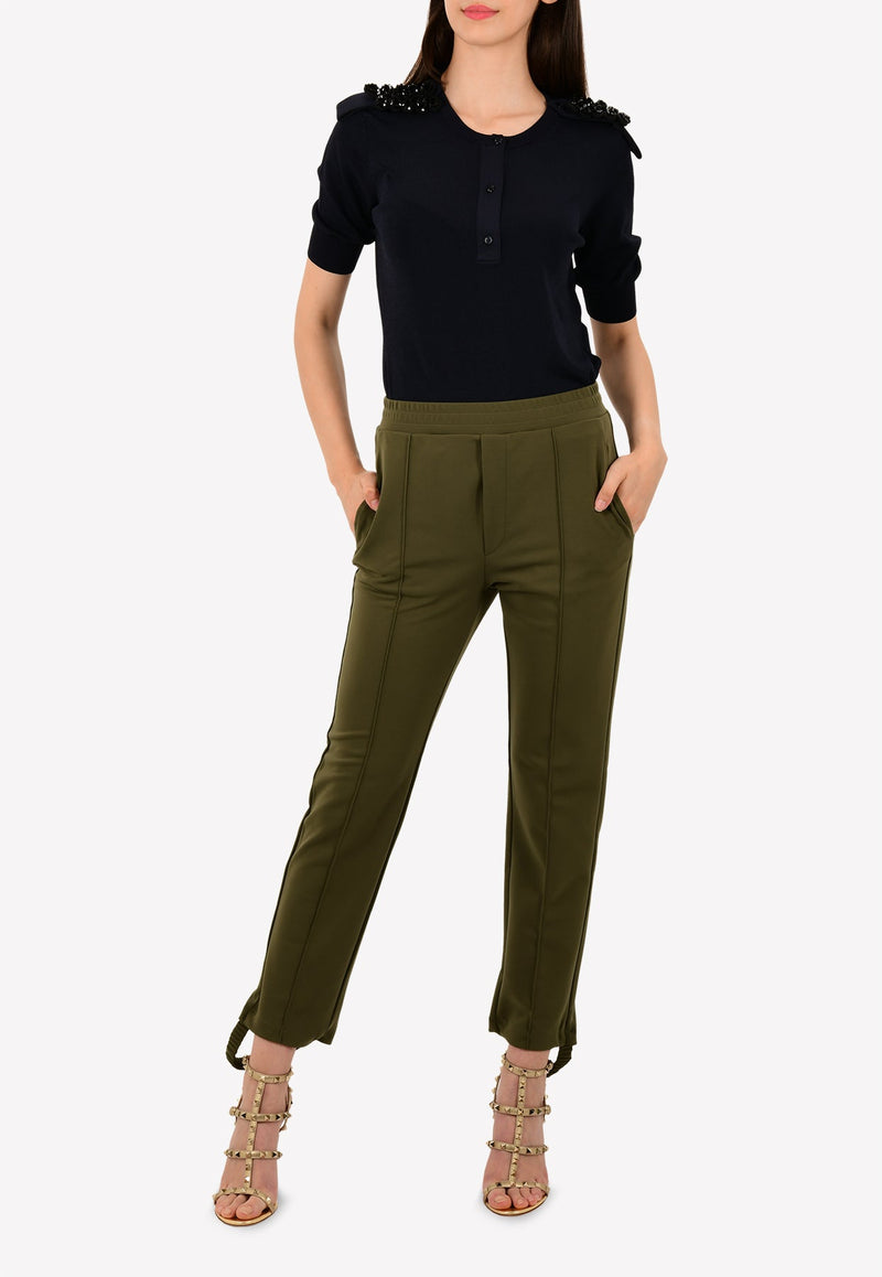 Embellished Shoulder Knit Top