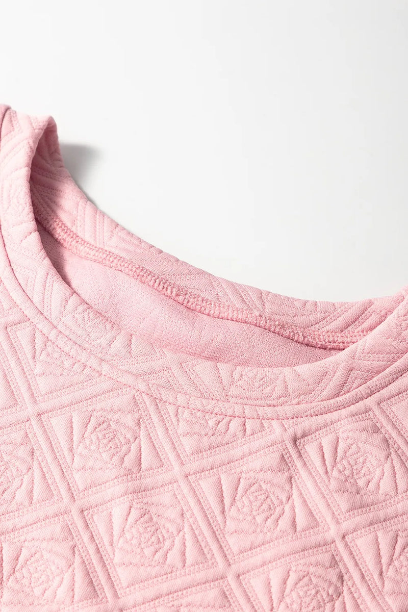 Pearl Embellished Flower Textured Top