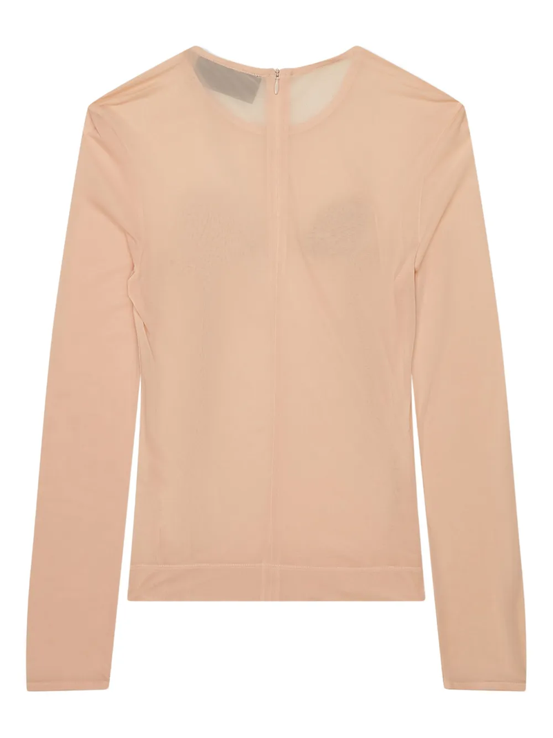 Floral-embellished long-sleeve top